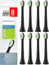 Brushmo Compact Replacement Toothbrush Heads Compatible with Philips Sonicare HX6072, Black 8 Pack...