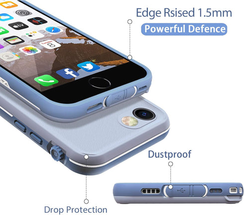 iPhone 8/7 /SE 2020 Waterproof Case Cover Built-in Screen Protector Fully Sealed Life Shockproof Snowproof Underwater Protective Cases for iPhone ...