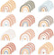 48 Pieces Boho Rainbow Style Sticky Notes Self-Adhesive Design Brown Boho Rainbow Note Pads Rainbow Sticky Memo Notes for Reminder Stationery Stud...