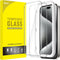 JETech Screen Protector for iPhone 15 Pro 6.1-Inch, Bubble Free, Tempered Glass Film with Easy Installation Tool, Case-Friendly, HD Clear, 2-Pack....