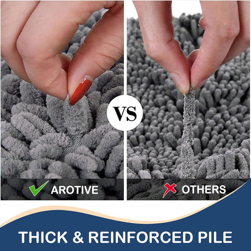 Arotive Luxury Chenille Toilet Rugs U-Shaped, Extra Soft Thick Absorbent Toilet Mat, Non-Slip Shaggy Plush Contour Bathroom Rugs, Machine Wash Dry...