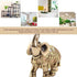 Golden Polyresin Elephant Statue Sculpture Trunk Wealth Lucky Collectible Figurine Gift Home Decor Feng Shui Ornament Elephant Decor Statue...