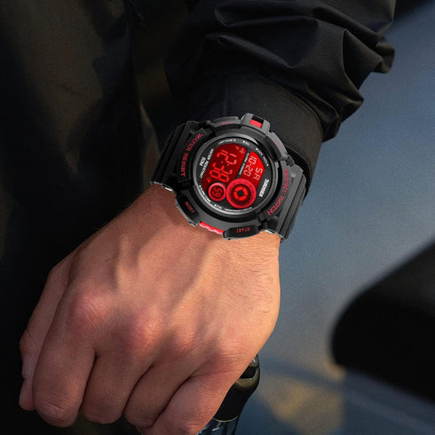 Men Sport Digital Watch 7 Colors LED Light Outdoor Military Watches Chronograph Alarm Clock Wristwatch...