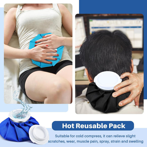 4 Packs Reusable Ice Pack Cold and Hot Use Hot Water Bag Kids Adults Cold Packs for Injuries Pain Relief Wisdom Teeth Breastfeeding Tired Eyes, 5....