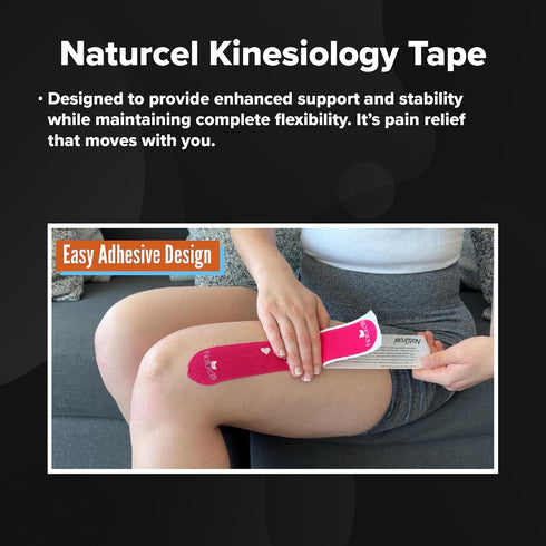Sport Transdermal Pain Relief Tape, Kinesiology Tape, Sore Joints, Muscles, Back, Knee, Elbow, Shoulder Pain, 2 Elastic Strips(10x2 in), Water Res...