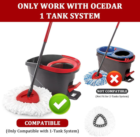 NICEMOVIC 3 Pack Spin Mop Replacement Head, Compatible with O-Ceda Easywring Spin Mop Heads Replacements, Microfiber Mop Refills for Easy Cleaning...