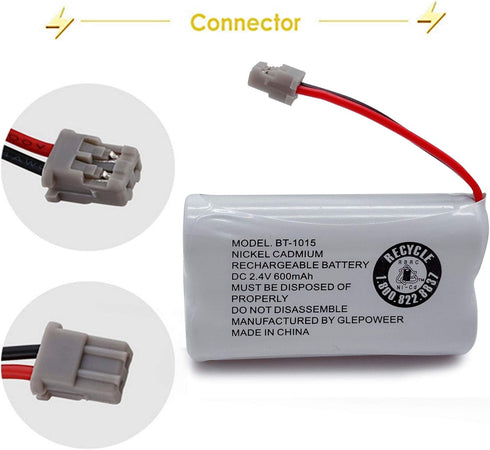 BT1015 BT1007 Cordless Phone Battery Comptible for Uniden DCX150 DECT1500 D1484 BT-1007 BT-1015 BT-904 BBTY0460001 BBTY0510001 Telephones(3 Pack)...