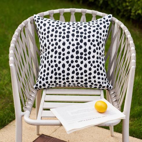 Outdoor Pillow Covers 20x20 Set of 2 Black Polka Dot Outdoor Waterproof Decorative Pillow Cases Summer Outdoor Sofa Bed Cushion Covers Home Decor ...