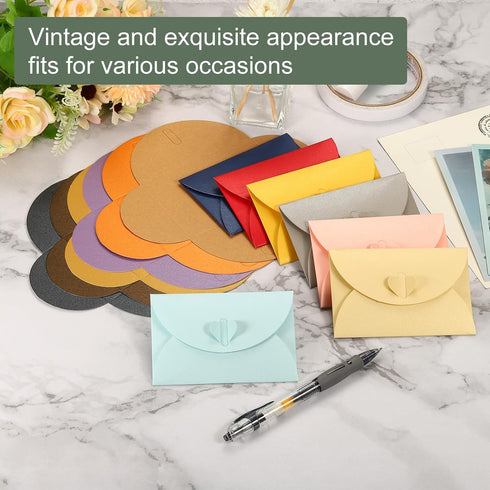 YOKIVE 24 Pack Mini Envelopes, Heart Shaped Clasp | Small Gift Card Holder, Great for Weddings Parties Boutiques(Purple)...