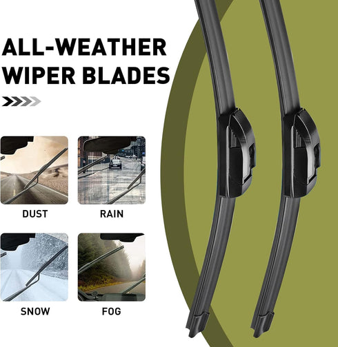 21"+19" Premium Windshield Wiper Blades All-Season Durable Stable and Quiet Silicone Wiper Blade Fit for Volkswagen Golf 1993-2006,Honda civic 200...