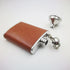 3oz Brown Red Leather Wrapped Hip Flask with a Funnel 18/8 Stainless Steel-YM102...