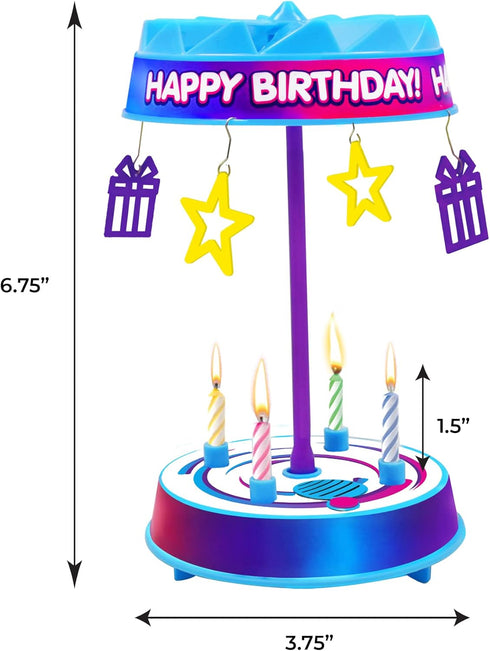 BEST PARTY EVER! Spincredible Candle, Singing Candle-Powered Spinning Cake Topper, Reusable Birthday Candle, Fits Any Size Cake, Great for Birthda...