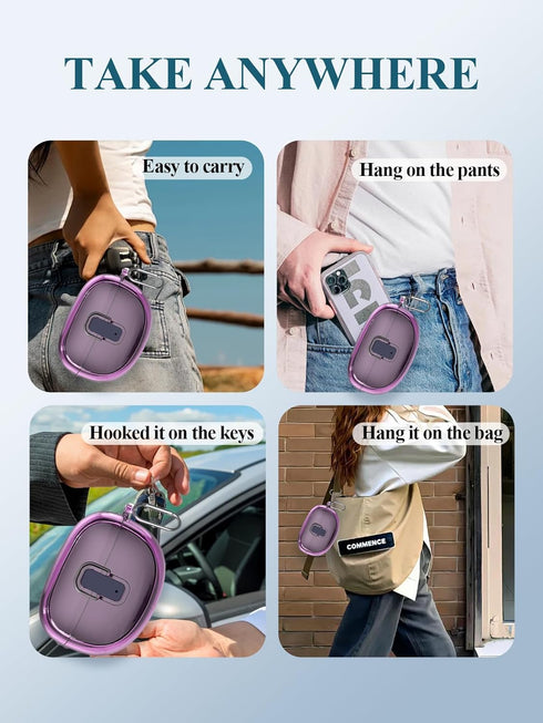 Case Cover for Bose Ultra Open Earbuds,Clear Soft TPU Protective Cover with Keychain and Cleaner Kit for Women Men Shockproof Skin,Clear Purple....