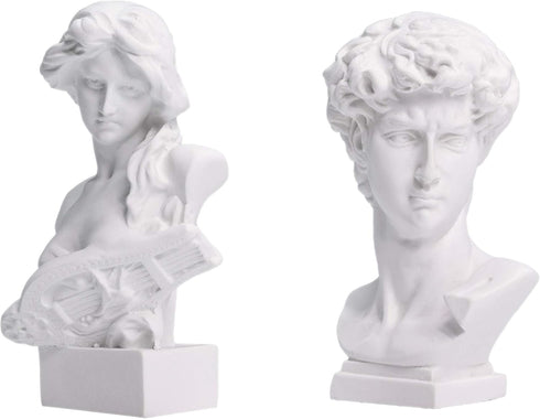 Waldosia Great Composers Bust Statuette Set w/Artemis and Michelangelo's David Figurines...