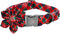 Elegant little tail Dog Collar with Flower, Red Plaid Christmas Dog Collar with Flower Dog Flowers Holiday Pet Collar Puppy Flower Girl Boy Dog Co...