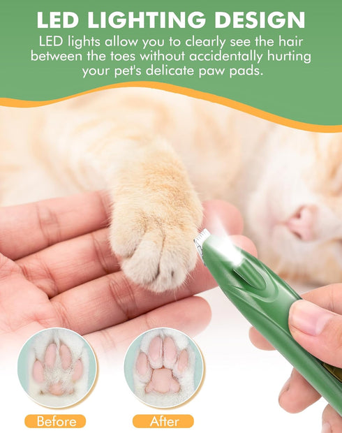 Dog Clippers for Grooming, Cordless Dog Grooming Kit for Small Dogs with LED Light, Rechargeable Low Noise Cat Hair Trimmer for Grooming Pet Hair ...