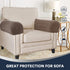 Sofa Arm Covers Stretch Velvet Plush Anti-Slip Couch Armrest Protector for Sofa Couch Chair Recliner, Set of 4, Taupe...