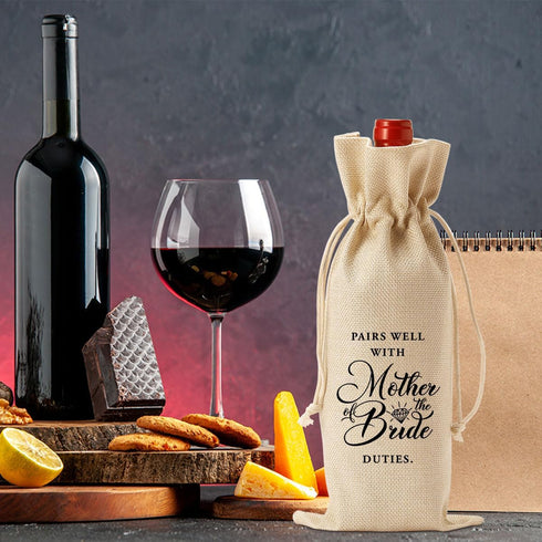 Gifts for Mother Of The Bride Wine Bag, Mother Of The Bride Wine Gift Bag, Pairs Well With Mother Of The Bride Duties Wine Bag, Gift Ideas Wine Ba...