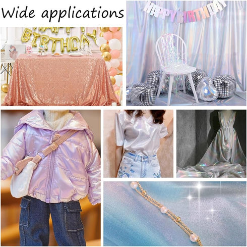 PH PandaHall 4.3 Yard Organza Lace Fabric Purple Sheer Fabric Iridescent Organza Cloth Magic Shiny Fabric Ribbon for Christmas Dress Show Costume ...