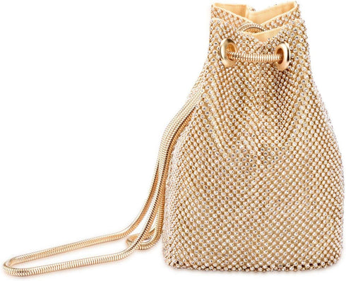 Women Rhinestones Crystal Clutch Mini Evening Bags Bucket Bag Party Prom Wedding Small Shoulder Cross-body Purses...