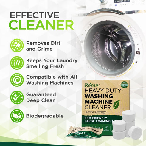 Heavy Duty Washing Machine Cleaner and Descaler - Deep Cleaning Tablets For Front Load or Top Load Washer (12 Pack 2 Boxes)...