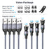 Magnetic Charging Cable 4 Pack (3.3ft/6.6ft/6.6ft/10ft), 540 Degree Rotating Magnetic Phone Charger Cable, 3 in 1 Nylon Braided Magnetic USB Cable...