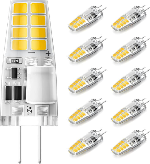 G4 LED Bulb 3W Equivalent to 20W 25W T3 JC Type Bi-Pin G4 Halogen Bulb,AC/DC 12V Warm White 3000K G4 Base Bulbs for Under Cabinet Light,Puck Light...