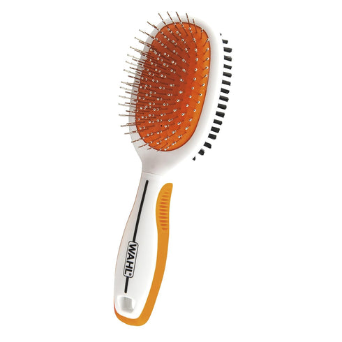 Wahl Premium Pet Double Sided Pin Bristle Brush with Patented Stacked Pin Design for Dogs - Removes Loose Hair & Stimulates the Skin while Creatin...