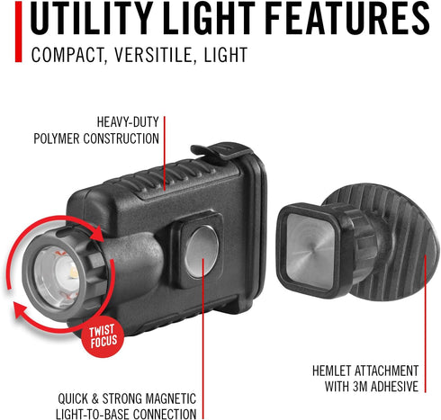 COAST HX500 480 Lumen Alkaline Dual Power LED Utility Light with Twist Focus, KASK Mount, Magnetic...