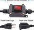 IP67 Waterproof Outdoor 3 Prong Extension Cord with Inline Switch On/Off 16A/250V 20A/125V AC 16AWG 2FT Outlets Power Cords Heavy Duty Red LED Lig...