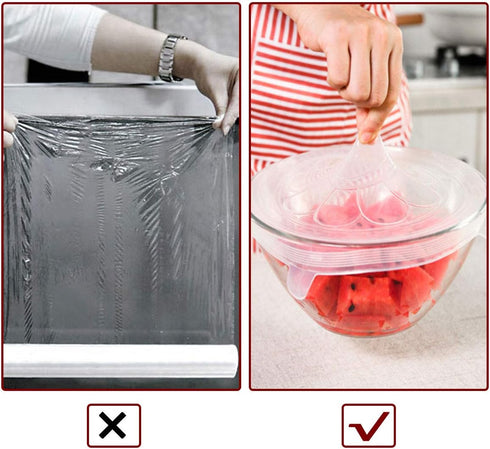 Silicone Stretch Lids Set Of 12 Elastic Reusable Microwave Food Covers Bowl Covers for Can, Cup and Glass Jars...