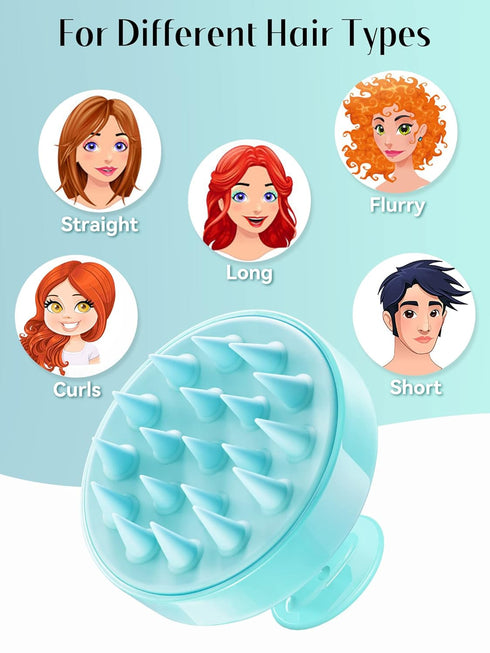HEETA Scalp Massager Hair Growth, Soft Silicone Scalp Scrubber Shampoo Brush for Exfoliation, Dandruff Removal Head Massage Stress Relax, Wet & Dr...