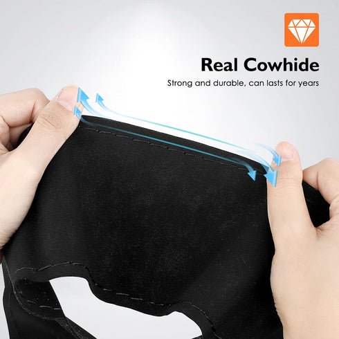 Suede Steering Wheel Leather Wrap (Size M4, Black)...