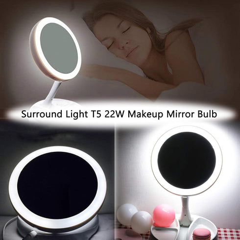 Poweka T5-22W Circular Bulb,7.25inch Round Mirror Light Bulb Replacement Compatible with Floxite/Zadro/Rialto Makeup Magnifying Vanity Mirror, Mak...