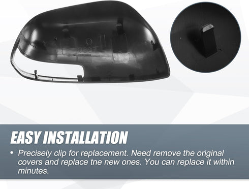 X AUTOHAUX Car Rear View Left Driver Side Mirror Cover Cap Replacement Black for Toyota RAV4 2009-2013 Fits W/Turn Signal Models Mirror Guard Cove...