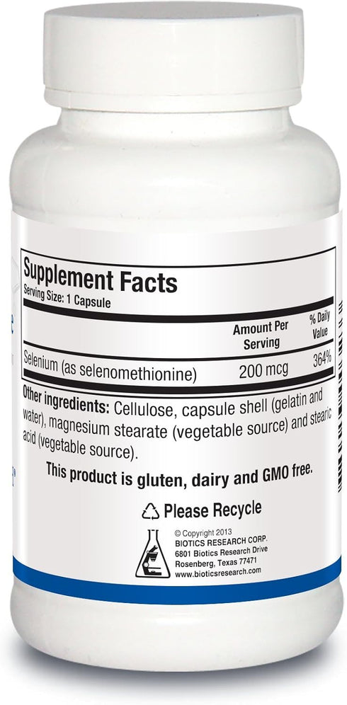 Biotics Research Selenomethionine – High Potency Selenium, Thyroid Gland Function, DNA Production, Cognitive Health, Potent Antioxidant. 90 Capsul...