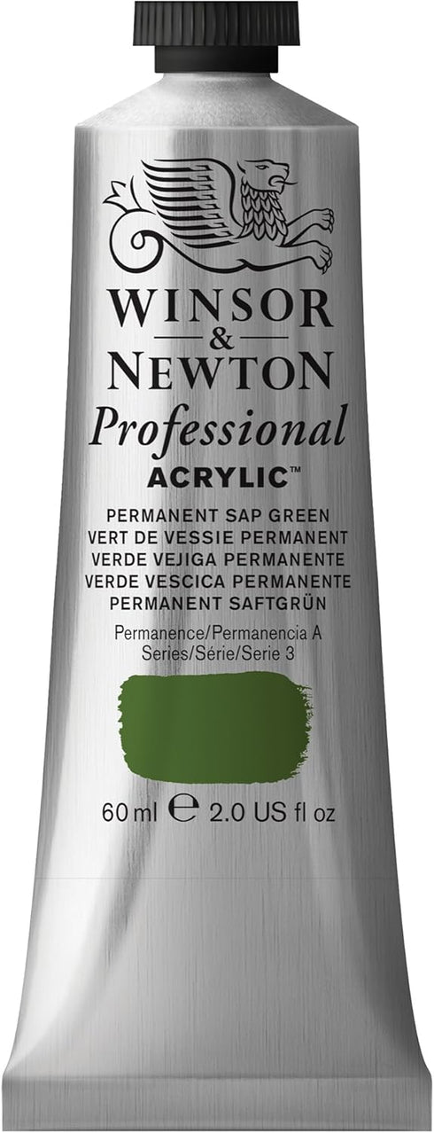 Winsor & Newton Professional Acrylic Paint, 60ml (2-oz) Tube, Permanent Sap Green...