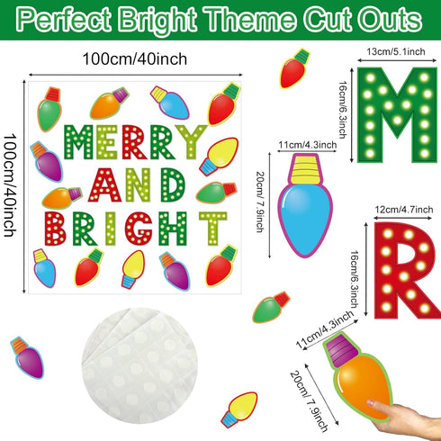 Christmas Cutouts Xmas Bulb Classroom Bulletin Board Decorations Merry Christmas Party Supplies for Toddler Kids Students Classroom Decors...