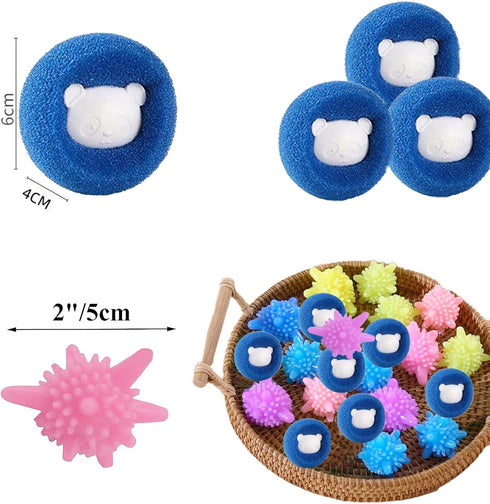 20 Pieces Washer Balls,Washing Machine Ball,Reusable Non-tangled Environmentally Friendly Laundry Ball,Non-tangled Laundry Ball for Washing Machin...