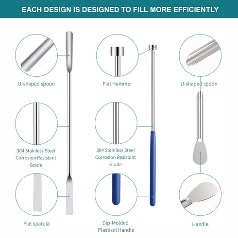 All Sizes Capsule Filling Machine Kit for Pill Filler # 000 00 0 1 2 3 4 5-11Piece Micro lab Spoons Spatula Tool for Gel Capsules Empty Quickly Fi...