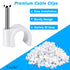 Cable Wire Clips 4mm 6mm 8mm 10mm Cable Management RG6 RG59 CAT5 CAT6 RJ45 Electrical Ethernet Dish TV Speaker Wire Cord Tie Holder Single Coaxial...