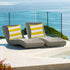 2 Pack Waterproof Pillow Covers Outdoor Throw Pillowcases Decorative Garden Cushion Case for Home Garden Patio Couch Balcony Striped (Yellow & Whi...