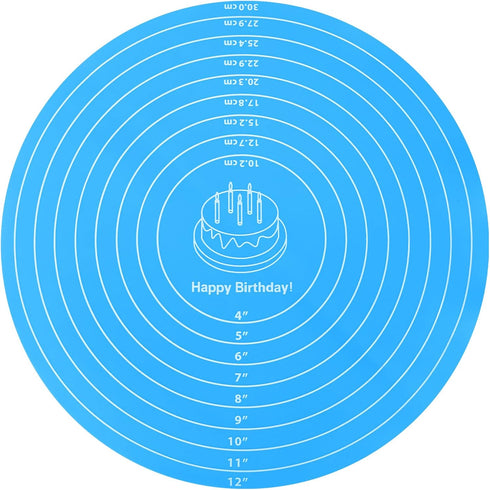 Round Silicone Baking Mat,Cake Mat with Size Measurement Specification,Small Silicone Kneading Mat,Bread Kneading Mat,Silicone Baking Mat for Brea...
