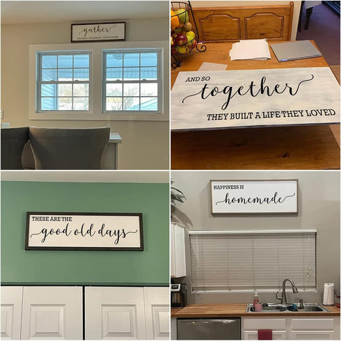 Large Farmhouse Stencils for Painting on Wood - 21 Pack Family Inspirational Words Quotes Saying Sign Stencil Templates, Welcome Home Love and Mor...