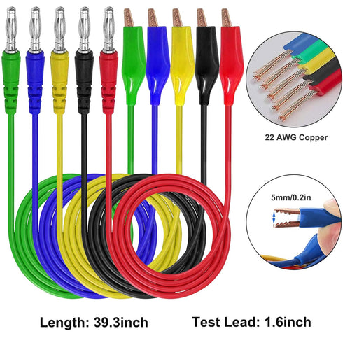 31PCS Back Probe Kit, Banana Plug to Copper Alligator Clips Test Leads Kit with Alligator Clips, Wire Piercing Probes Set, 4mm Banana Plug Adapter...
