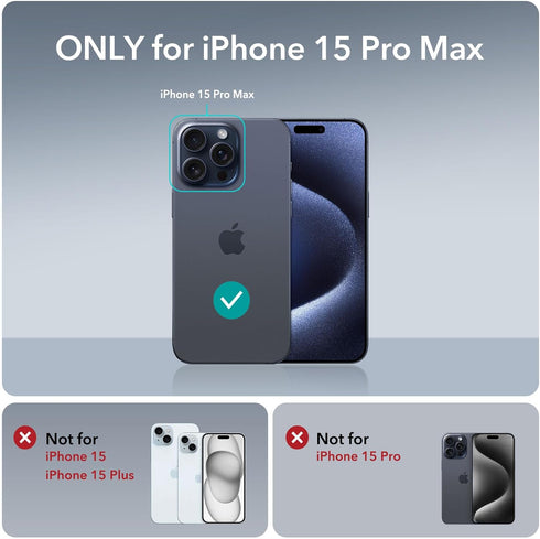 ESR for iPhone 15 Pro Max Case, Metal Kickstand Case, 3 Stand Modes, Military-Grade Drop Protection, Supports Wireless Charging, Slim Back Cover w...