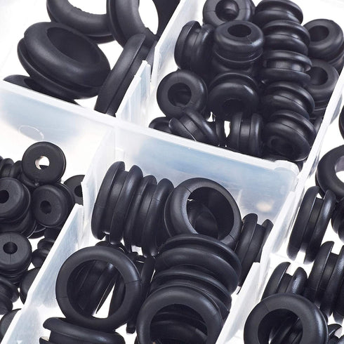 Rubber Grommets Kit - Rubber Washers for Wiring with Compact Assortment Box for Wiring, Plumbing, Hardware Repair, and Automotive...