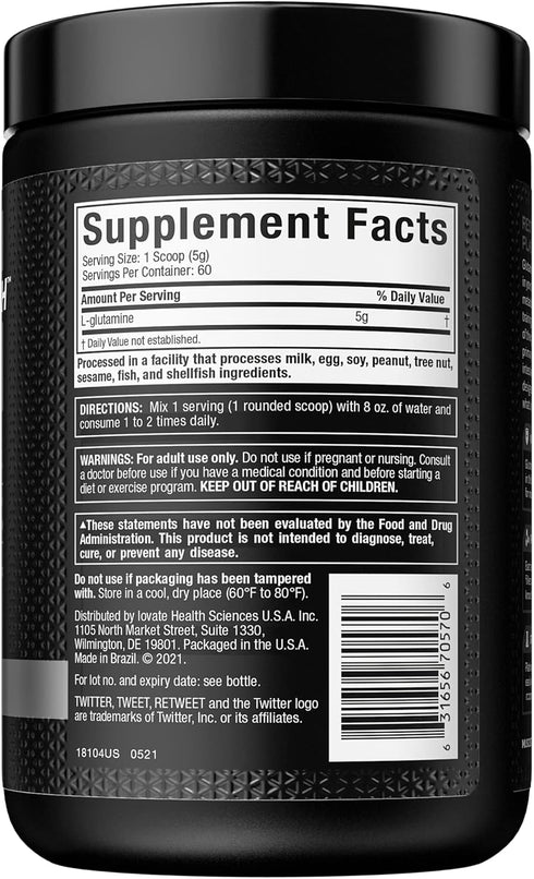 Glutamine Powder | MuscleTech 100% Pure L Glutamine Powder | Post Workout Recovery Drink | L-Glutamine Powder for Men & Women | Muscle Recovery | ...