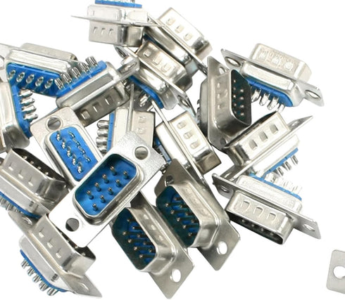 uxcell 20Pcs DB9 Connector 9 Pin D-Sub Male Solder Connector, Gold Plated Joints DB9 RS232 Serial Connector Adapter Converter...
