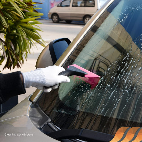 EHDIS Small Squeegee 5 inch Rubber Window Tint Windshield Scraper for Car,Glass, Mirror, Shower, Door,Bathroom Cleaning (Pink)...